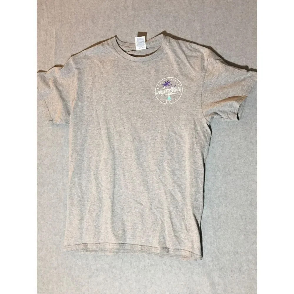 Mens Delta Pro Weight Shirt Size Medium Grey Daytona Beach Graphic Tee